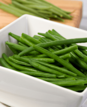 steamed green beans in a bowl