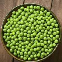 steamed peas in the microwave