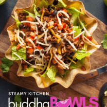 buddha bowl with taco shell bowl