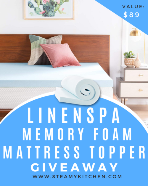 LinenSpa 3 Inch Gel Infused Memory Foam Mattress Topper Giveaway