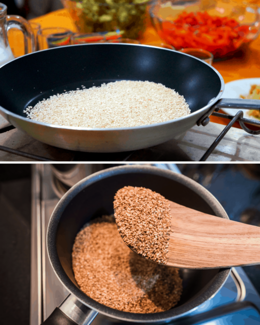 toasting sesame seeds for dressing