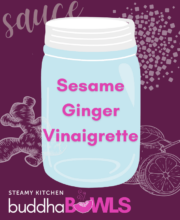 sesame ginger vinaigrette recipe title card