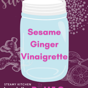 sesame ginger vinaigrette recipe title card