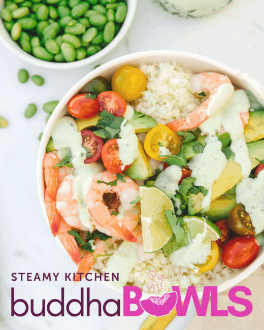 Shrimp and Avocado Buddha Bowl Recipe with Creamy Cilantro Sauce