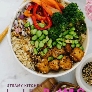 Roasted Tofu Buddha Bowl with Pineapple Sauce