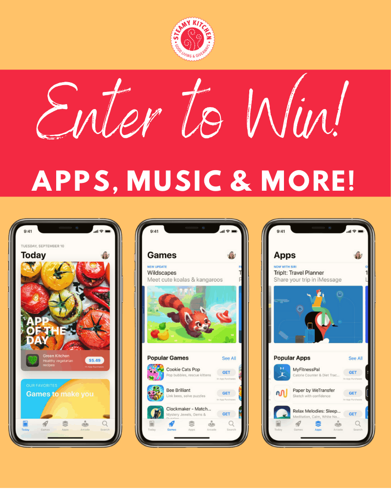 Apple Itunes and App Store Instant Win Game • Steamy Kitchen Recipes  Giveaways