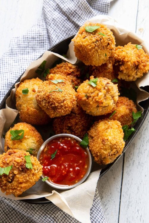 leftover stuffing crunchy mozzarella balls