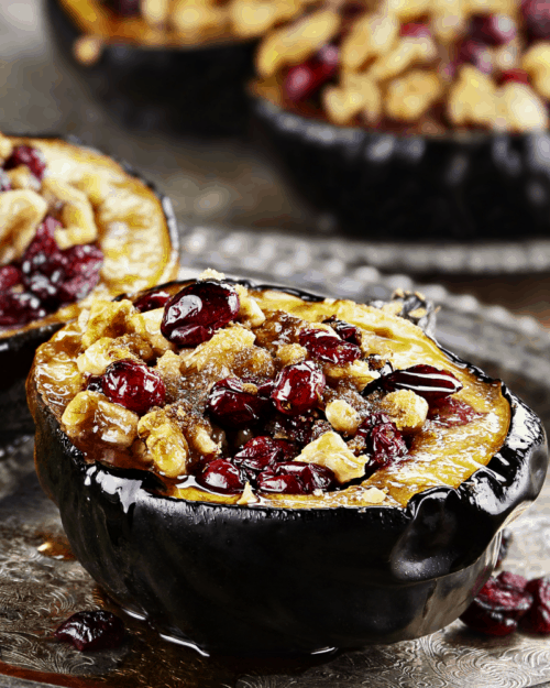 Leftover turkey and stuffing stuffed squash