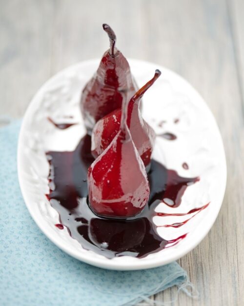 Leftover Wine Poached Pears