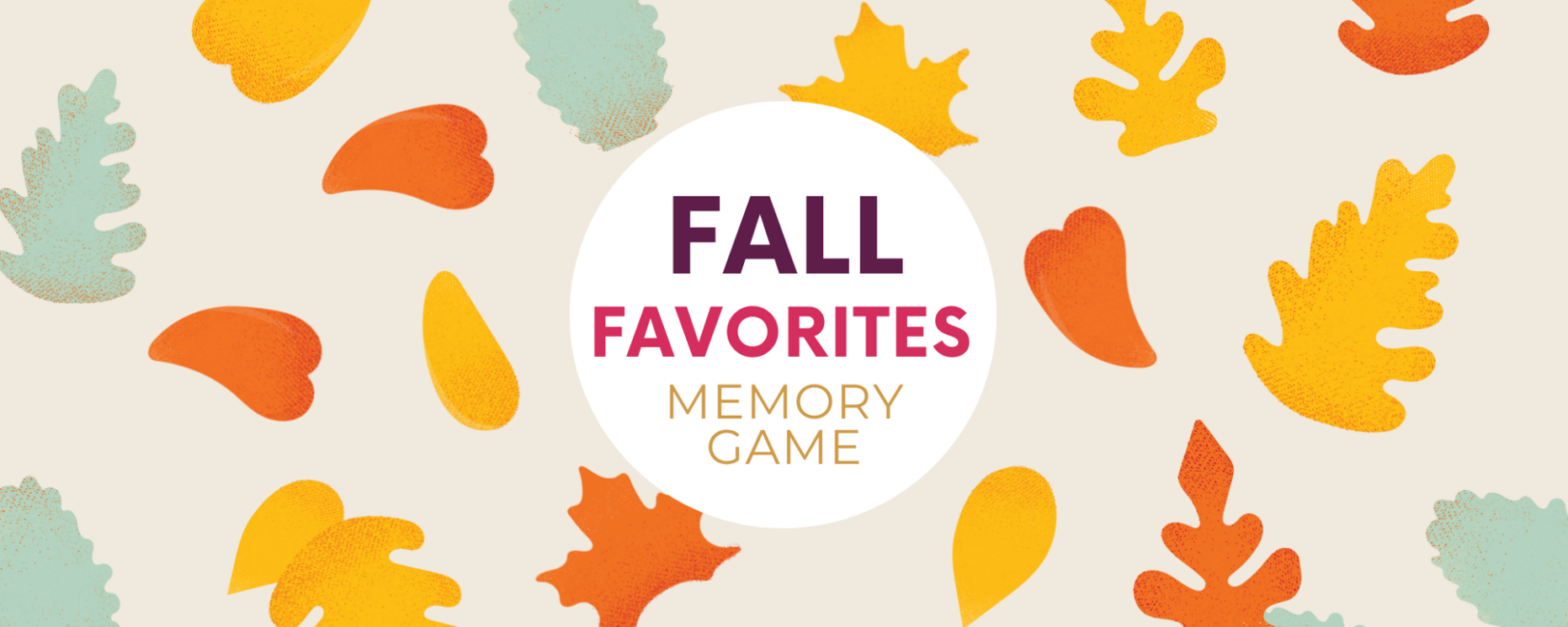 Fall Favorites Memory Game Graphic with Leaves