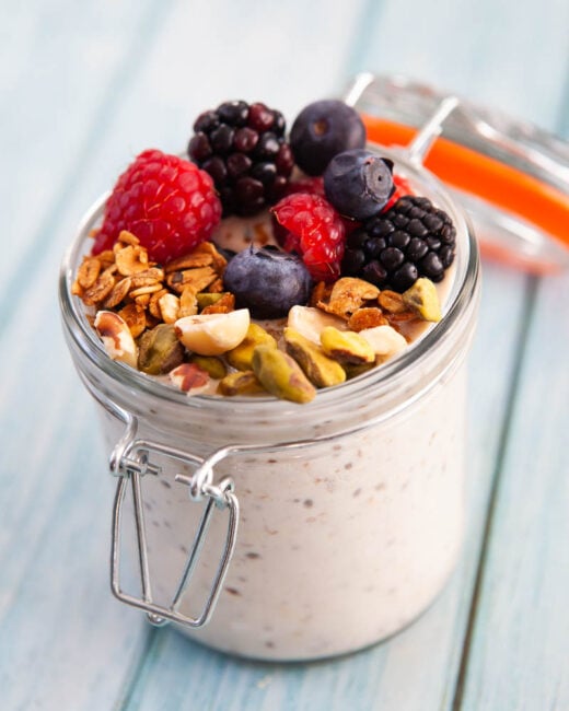 Overnight Oats with Berries & Nuts Recipe • Steamy Kitchen Recipes