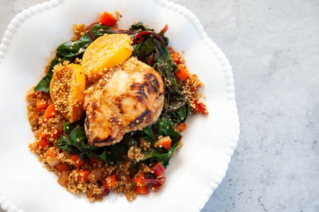 vegetable quinoa pilaf chromatic  mustard chickenhearted  recipe