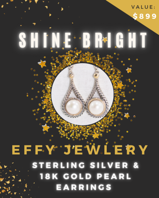 Shine Bright: Effy Sterling Silver & 18K Gold Pearl Earrings Giveaway
