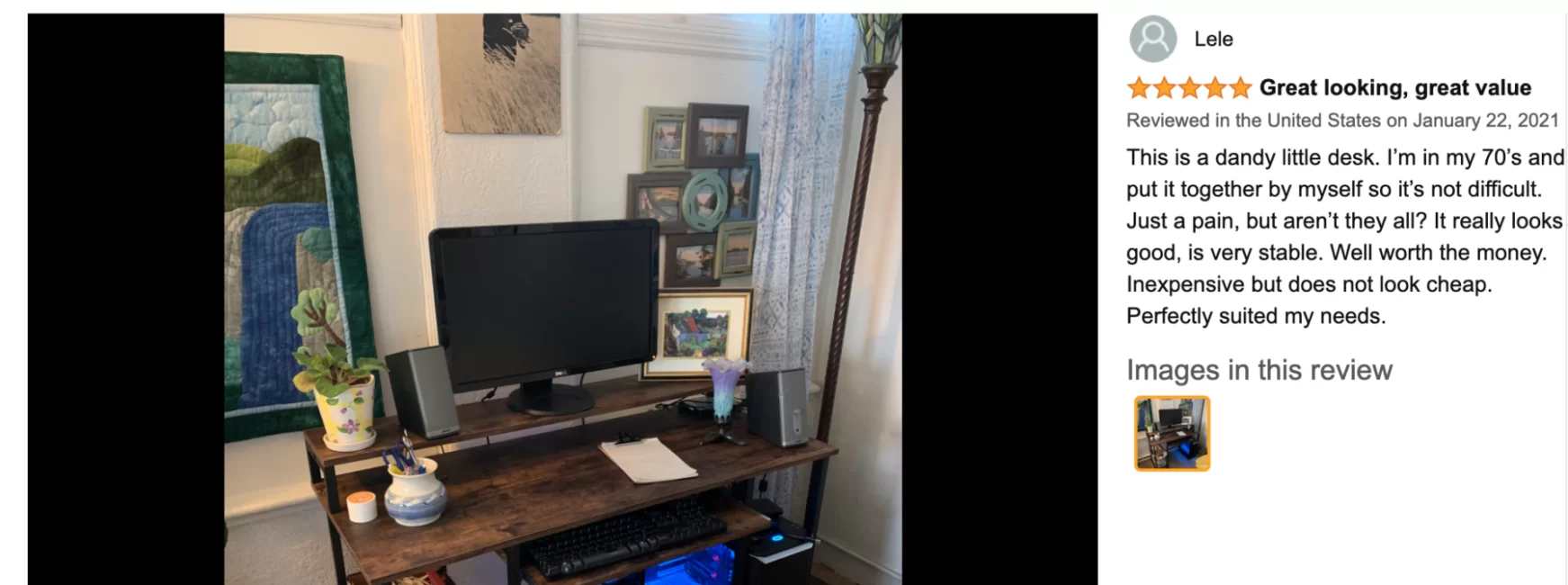  NOBLEWELL Computer Desk with Monitor Stand Storage