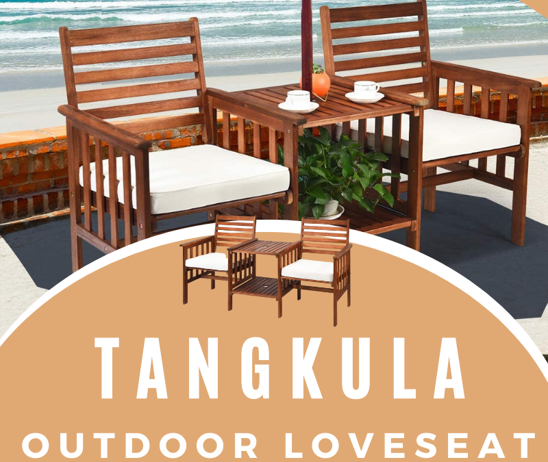 Tangkula Wood Outdoor Loveseat Giveaway