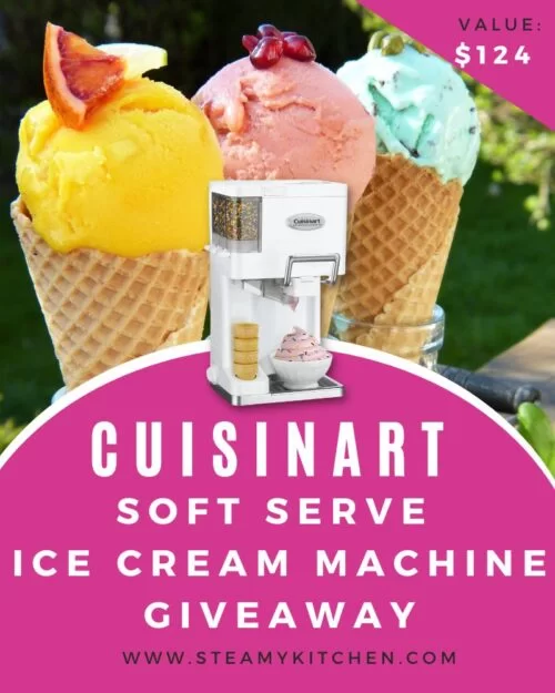 Cuisinart Soft Serve Ice Cream Machine Giveaway • Steamy Kitchen Recipes  Giveaways