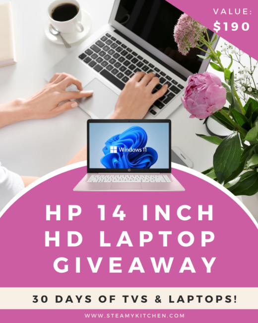 HP 14 Inch HD Laptop GiveawayEnds in 30 days.