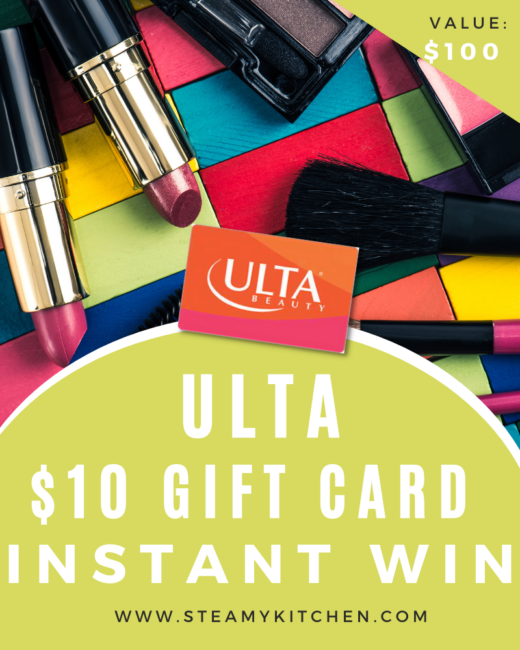 Ulta Gift Card Instant Win! • Steamy Kitchen Recipes Giveaways
