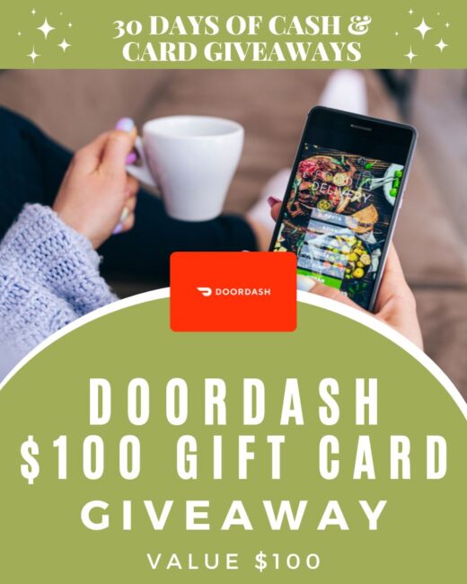 DAY 11: $100 DoorDash Gift Card GiveawayEnds in 30 days.