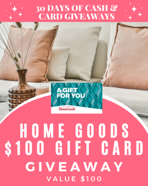 DAY 28: $100 Home Goods Gift Card GiveawayEnds in 48 days.