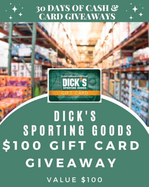 DAY 14:$100 Dicks Sporting Goods Gift Card Giveaway 
