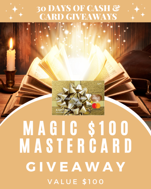 DAY 19: $100 Magic Mastercard GiveawayEnds in 30 days.