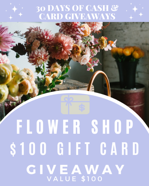 DAY 7: $100 Fresh Flower Shop GiveawayEnds in 85 days.