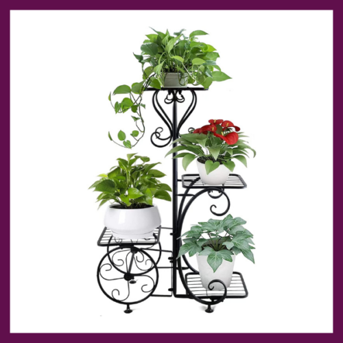 Tiered Wrought Iron Planter Shelves for Patio Living Room Balcony Office Outside Inside