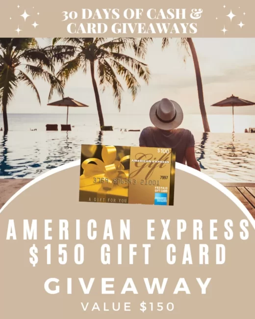 Day 29: $150 American Express Gift Card GiveawayEnds in 49 days.