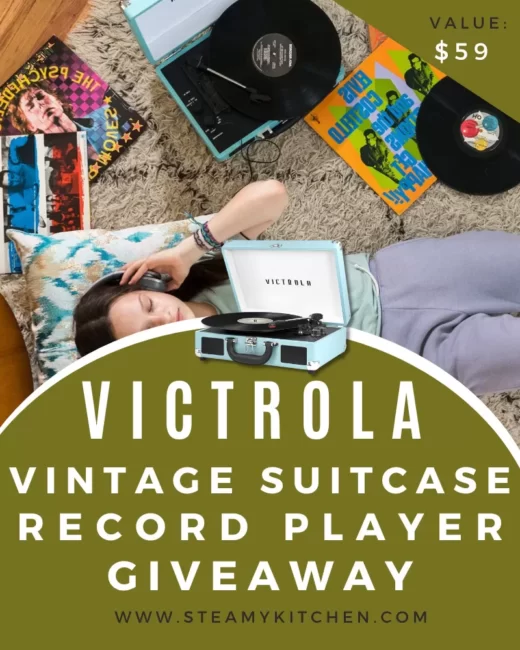 Victrola Vintage Suitcase Record Player GiveawayEnds Today!