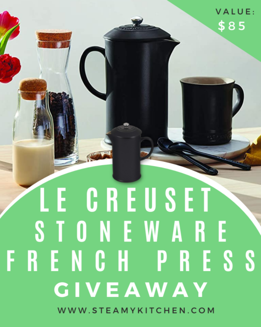 Le Creuset Stoneware French Press GiveawayEnds in 48 days.