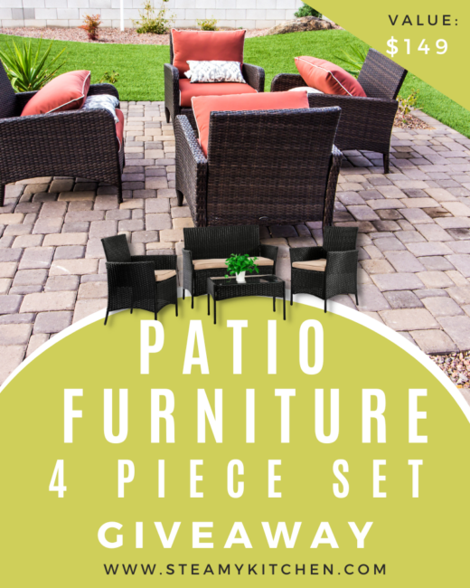 Patio Furniture 4 Piece Set GiveawayEnds in 10 days.