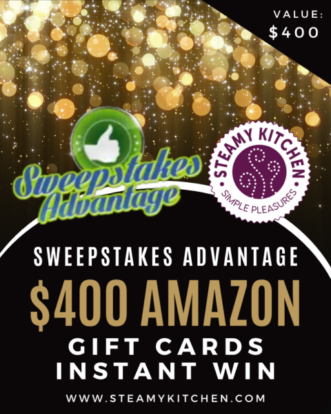 Sweepstakes Advantage X Steamy Kitchen 400 Amazon Gift Card Instant   Sweepsadvantage 400 AMazon Gift Card Instant Win 480x600 