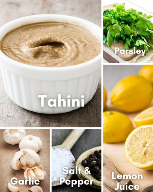 Lemon Tahini Sauce Ingredient Collage