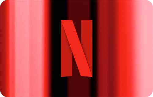 A striking red and white Netflix Gift Card, embellished with the prominent 'N' logo, symbolizing a treasure trove of cinematic stories and binge-worthy series.