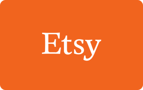 A radiant orange Etsy Gift Card featuring a crisp white Etsy logo, embodying the spirit of creativity and the joy of supporting artisans and small businesses.