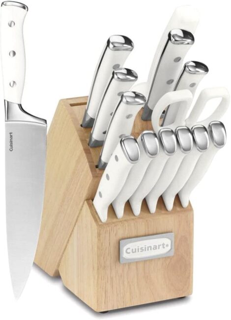 Kitchen Knife Set Green Flower 6PC Stainless Steel Sharp Chef Knife Set  with Non-slip Knife Set with Block Gift for Women Girls