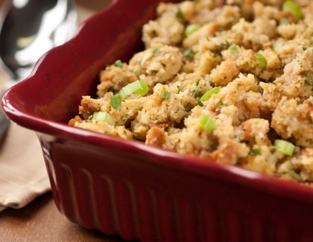 Cost effective Thanksgiving ingredients like homemade stuffing