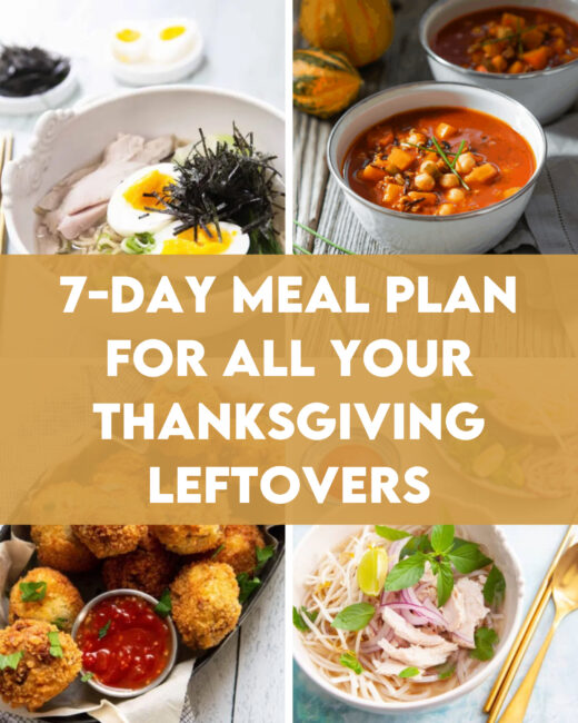Meal Plan for All Your Thanksgiving Leftovers Collage and Title
