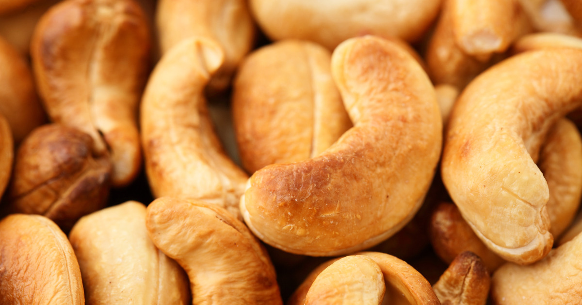 close up of toasted cashews