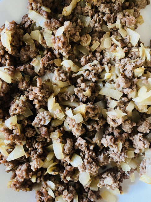 Ground beef filling for Chinese baked buns 