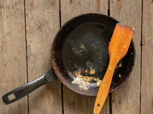 A burnt pan