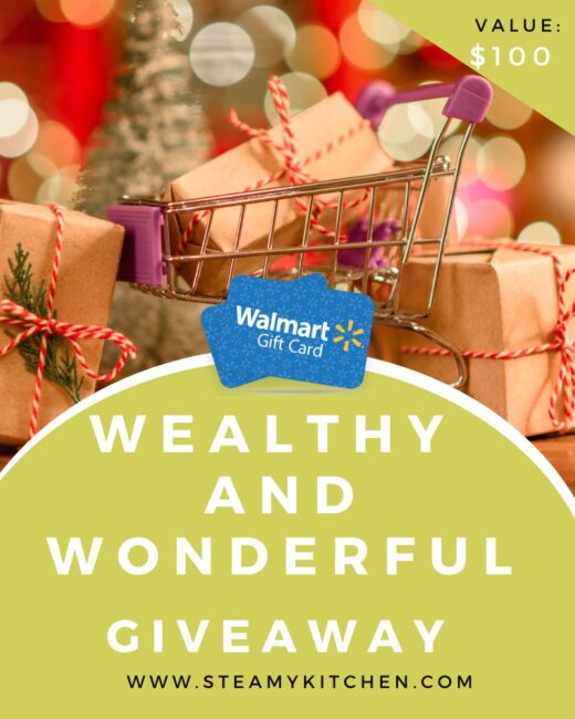 Wealthy Walmart Gift Card Instant Win • Steamy Kitchen Recipes Giveaways