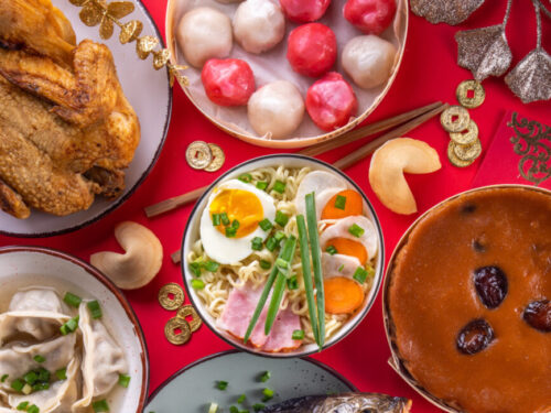 Chinese New Year food spread