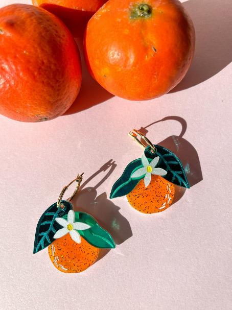 Lunar New Year gift orange earrings