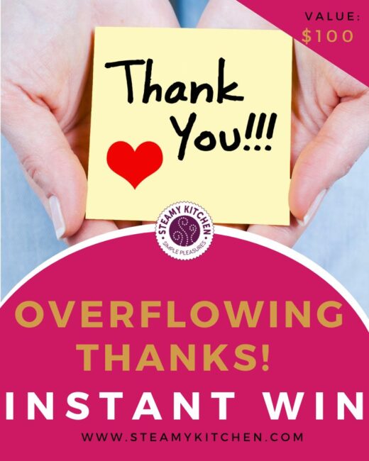 overflowing thanks! $100 amazon gift card instant win