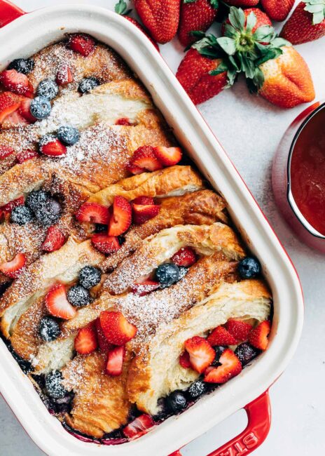 Croissant French Toast Bake with berries