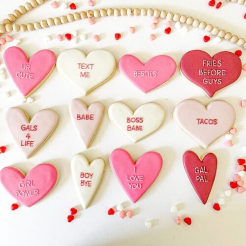Galentine Hearts Sugar Cookies