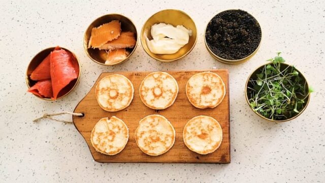 Ingredients for a blini spread