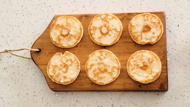 Blinis on a board